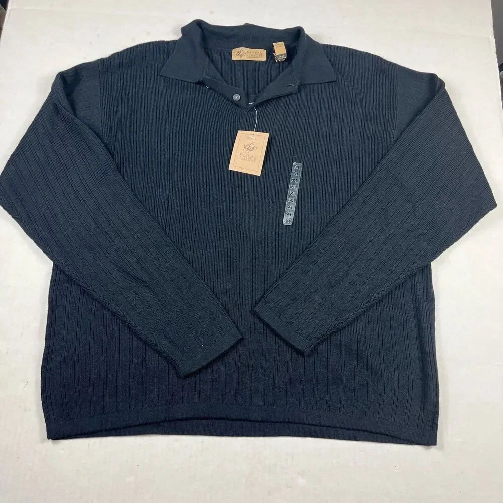 Lord & Taylor Casual Classic NWT XL Ribbed Knit Sweater Long Sleeve Black Work